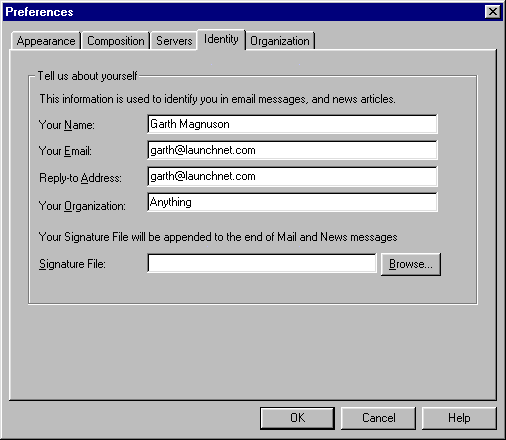 Netscape Internet Mail Help Screen #2