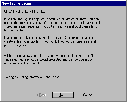 Netscape Communicator Mail Help Screen #1